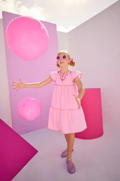 Bisby Kids' Positano Dress In Pink Embroidery