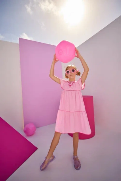 Bisby Kids' Positano Dress In Pink Embroidery