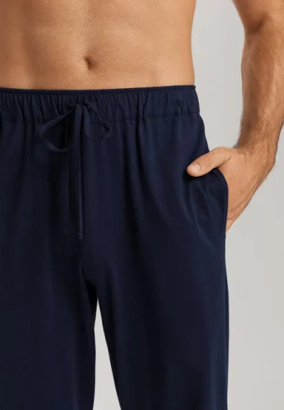Hanro Night And Day Cotton Drawstring Pants In Deep Navy
