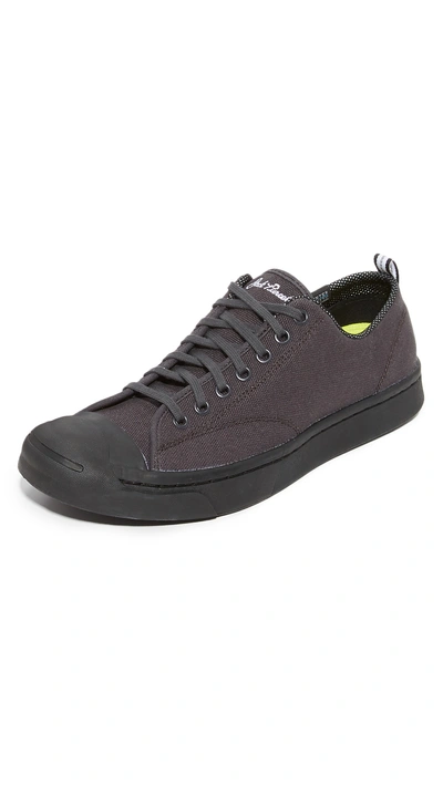 Converse Jack Purcell M-series Shield Sneakers In Almost Black/black