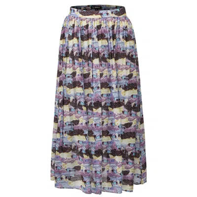 Smart And Joy Women's Abstract Print Flared Midi Skirt