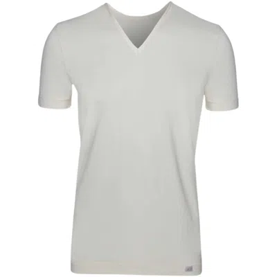 Zd Zero Defects Men's Neutrals Ceres V-neck T-shirt – Ultra-soft & Breathable Soy Fiber - Color Natural