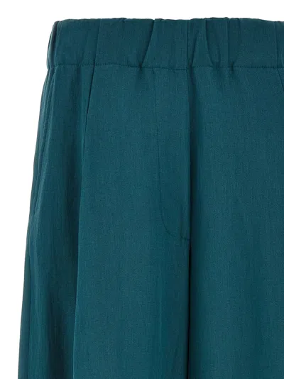 Dries Van Noten Trousers Wide Leg Elastic Waistband In Blue