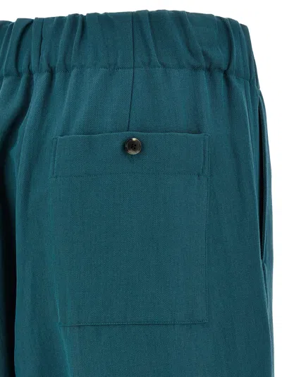 Dries Van Noten Trousers Wide Leg Elastic Waistband In Blue