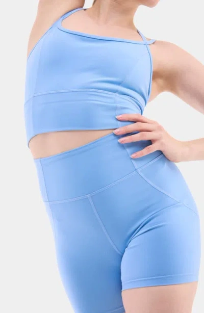 Halfdays Gwen Strappy Crop Camisole In Forget Me Not