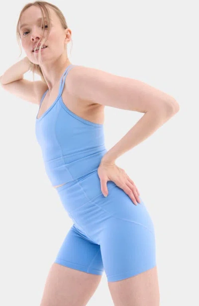 Halfdays Gwen Strappy Crop Camisole In Forget Me Not