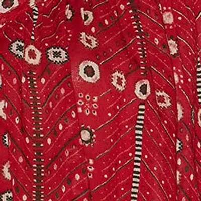 Isabel Marant Étoile 'salika' Red Crewneck Shirt With Puffed Sleeves And All-over Print In Red