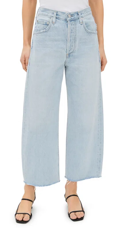Citizen Of Humanity Ayla Raw Hem Crop Jeans In Sailor In Blue