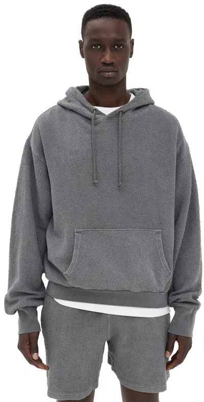 Asher Joseph Boucle Hoodie Vintage Black In Gray