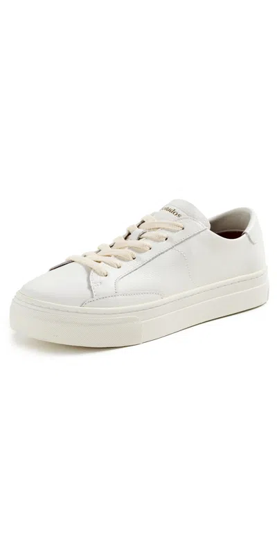 Soludos Ibiza Platform Leather Sneakers Oasis White In Oasis White