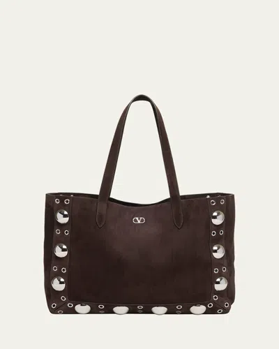 Valentino 'nellcôte' Small Tote Bag In Brown