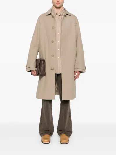 Entire Studios Beige Duster Trench Coat In Buff