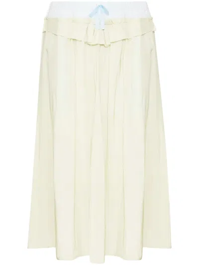 Maison Margiela Anonimato Della Fodera Della Gonna Midi In Off-white