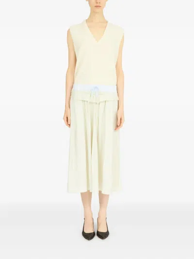 Maison Margiela Anonimato Della Fodera Della Gonna Midi In Off-white