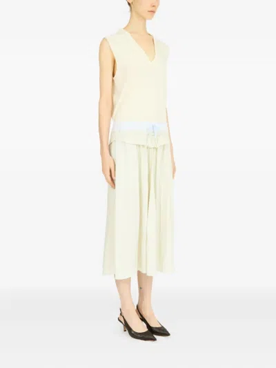 Maison Margiela Anonimato Della Fodera Della Gonna Midi In Off-white