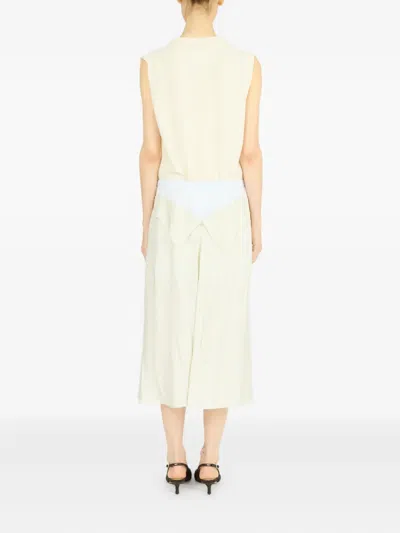 Maison Margiela Anonimato Della Fodera Della Gonna Midi In Off-white