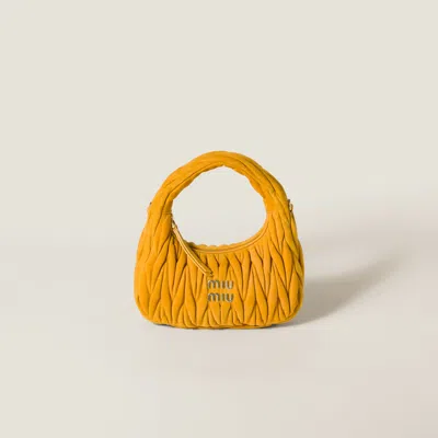 Miu Miu Wander Matelassé Suede Bag In Whiskey