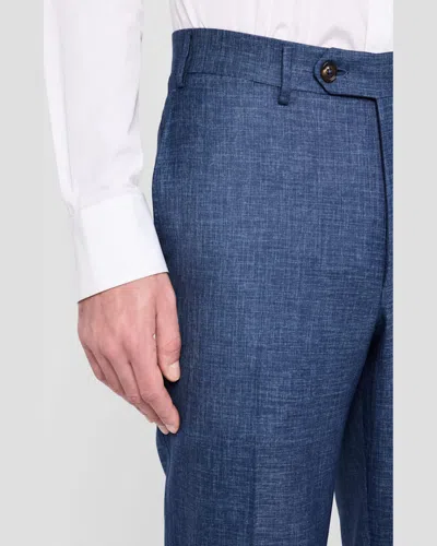 Canali Men's Melange Wool Dress Pants In Blue