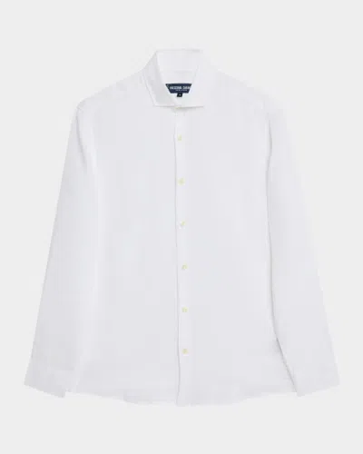 Frescobol Carioca Jorge Grandad-collar Linen Shirt In Ivory