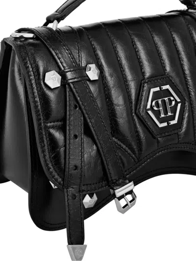 Philipp Plein Leather Medium Belt Bag Hexagon In Black