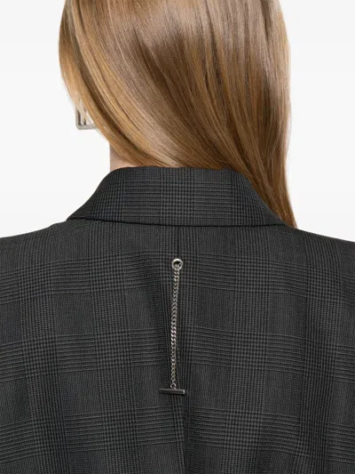 Alexander Mcqueen Structured Double Breasted Jacket With Padded Shoulders In Blue