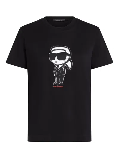 Karl Lagerfeld Ikon Choupette T-shirt In Black