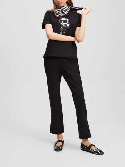 Karl Lagerfeld Ikon Choupette T-shirt In Black