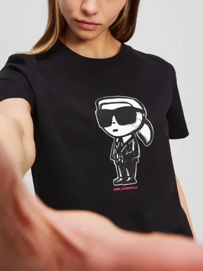 Karl Lagerfeld Ikon Choupette T-shirt In Black