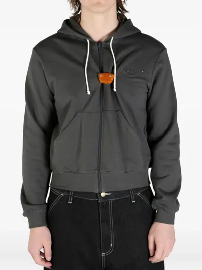 Magliano Logo-embroidered Hoodie In Anthracite