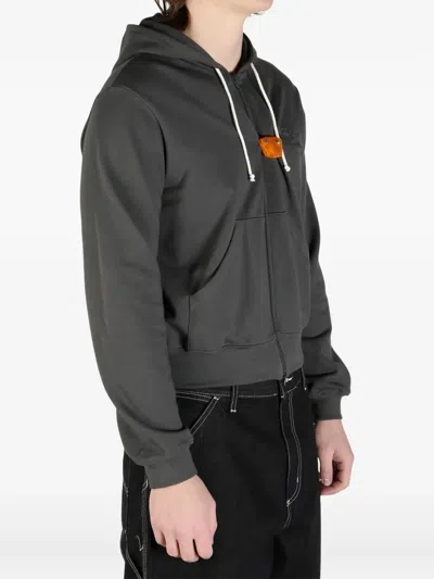 Magliano Logo-embroidered Hoodie In Anthracite