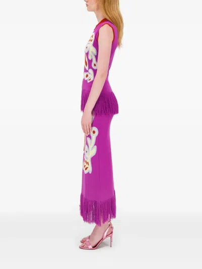 Paula Tina Bellflower Jacquard Tank Top In Pink