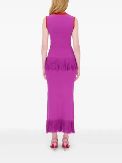 Paula Tina Bellflower Jacquard Tank Top In Pink