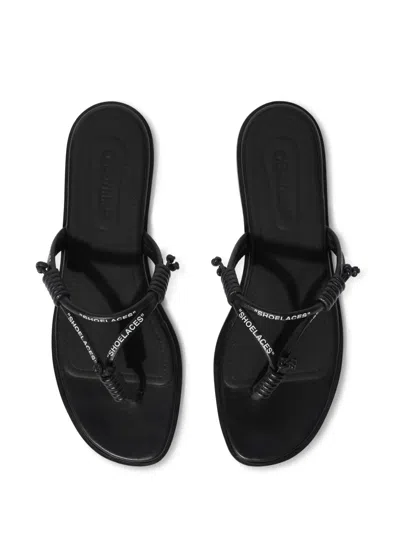 Off-white Sholace Sandals In Black