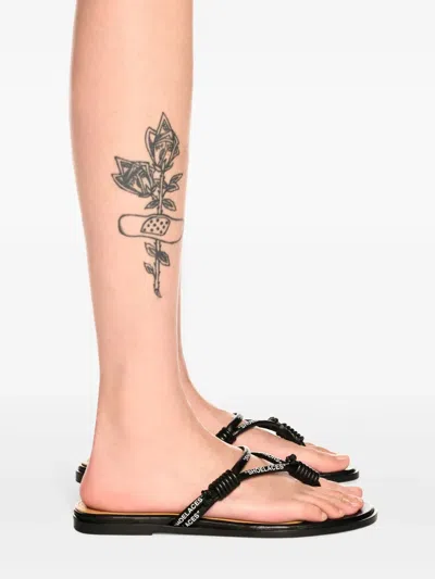 Off-white Sholace Sandals In Black