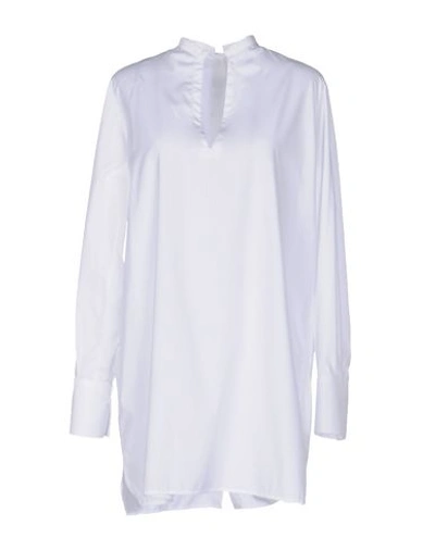 Valentino V-neck Cotton Tunic Shirt In White