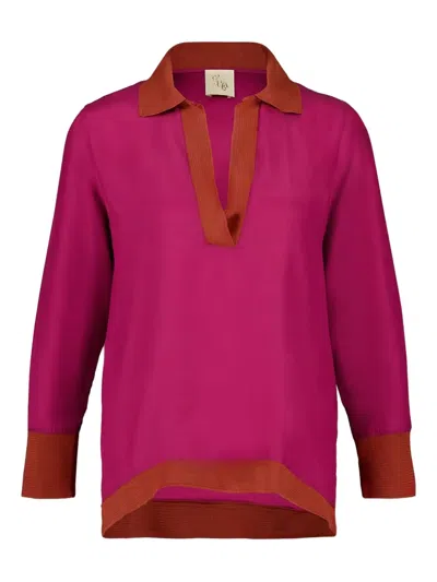 Paula Diane Silk Top In Pink