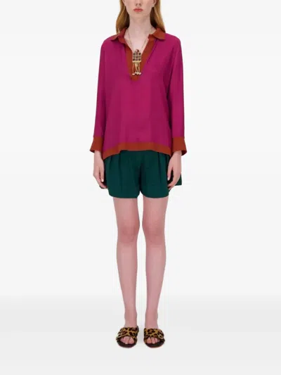 Paula Diane Silk Top In Pink