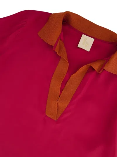 Paula Diane Silk Top In Pink