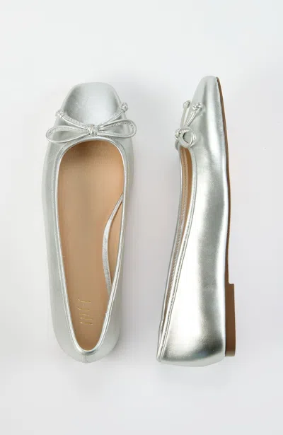 Jjill J.jill Emma Ballet Flats In Soft Silver Metallic