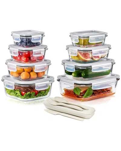 Sorbus Glass 16pc Meal Prep Container Set With Airtight Lids