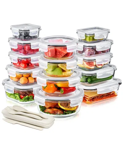 Sorbus Set Of 28 Glass Meal Prep Containers With Airtight Lids