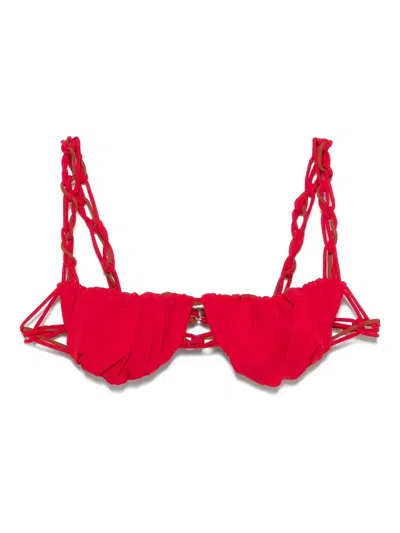 Isa Boulder Reversible Bikini Top In Red