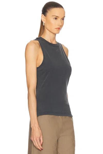 Courrèges Belted Stonewashed Tank Top In Stonewashed Grey