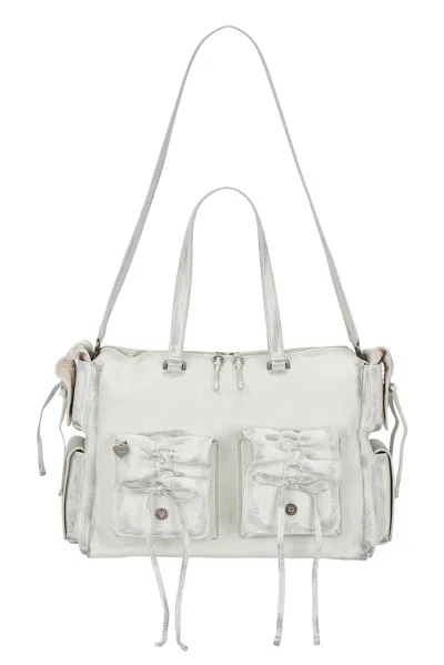 Acne Studios Multiple-pockets Shoulder Bag In Weiss