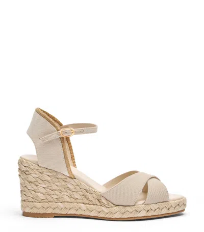Stuart Weitzman Mirela Ii Suede Espadrille Wedge Sandals In Neutral