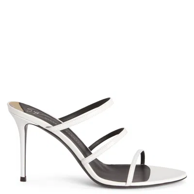 Giuseppe Zanotti Almiha 100mm Leather Mules In White