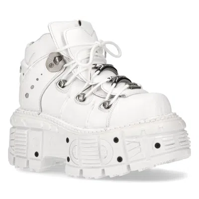 New Rock M-106-s53 Platform Lace-up Trainers In White