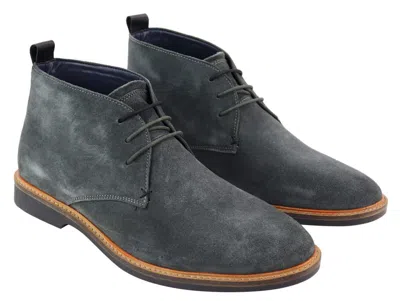 House Of Cavani Mens Grey Suede Lace Up Chukka Boots In Grey