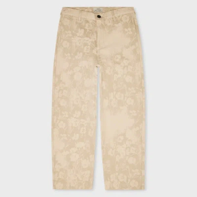 Lee + Paul Smith Paul Smith + Lee Beige Jacquard Tapered Trousers Brown
