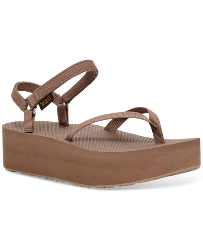 Teva Flatform Slim Sandals In Brown